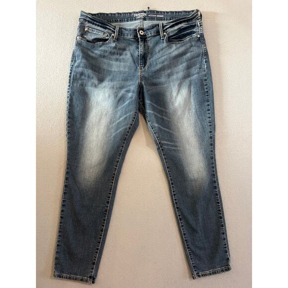 Denizen From Levi's Jeans Womens 18 S Blue Modren Skinny 34x30 Demin Stretch - Picture 2 of 5